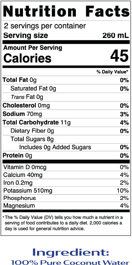 Wai Koko Coconut Water 100% Pure Coconut Water 17.5 Fl Oz (Pack of 12)