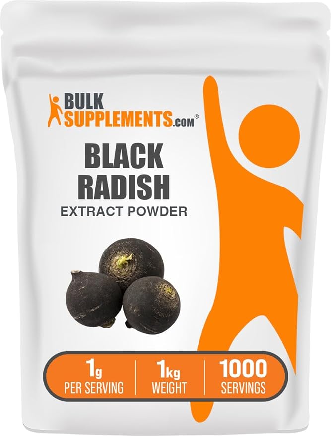 BulkSupplements.com Black Radish Extract Powder - Spanish Black Radish Supplement Herbal Supplement - Vegan &amp Gluten Free 1g per Serving 1kg (2.2 lbs) (Pack of 1)