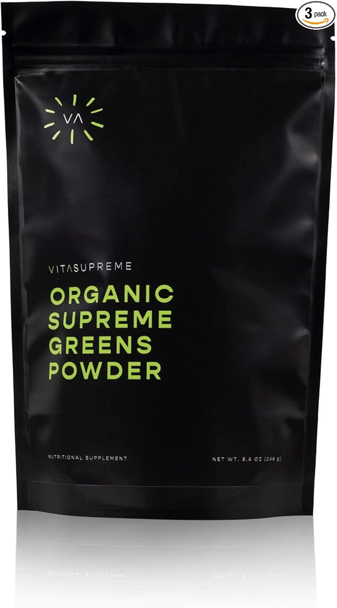 Vita Supreme Greens Superfood Powder with MSM Mint Flavor Organic Super Greens Powder Superfood (Non-GMO Keto Vegan Paleo-Friendly Nutrition 180 Servings - 3 Month Supply 8.6 Ounces)