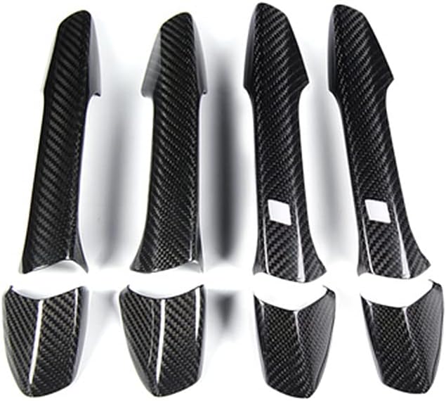 New Carbon Fiber Handle Covers Compatible with Mercedes Benz CLA C117 2013-2018 CLA180 CLA200 CLA 220 CLA250 (Front Two Door with Touch Auto Lock)