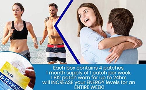 Vita Sciences Vitamin B12 Patch - Extra Strength Formula for Men and Women 1 Month Supply. Boost Energy Focus Memory &amp Metabolism