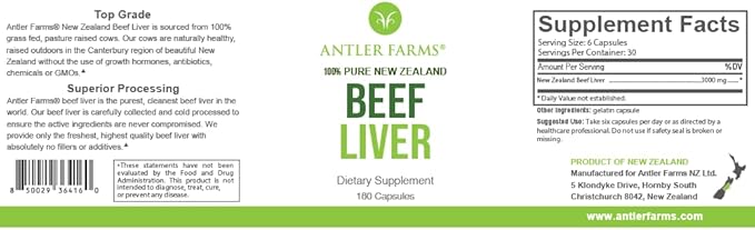 Antler Farms - 100% Pure New Zealand Beef Liver &amp Bone Marrow Bundle Cold Processed Supplement
