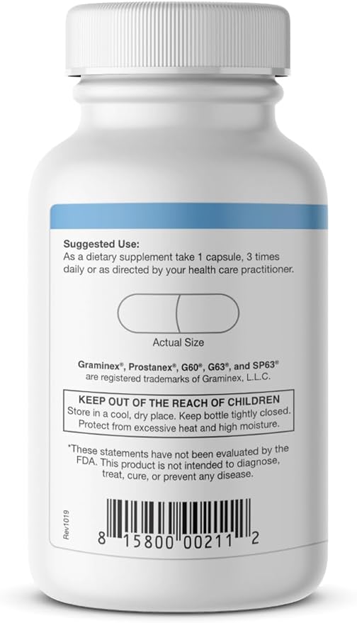 Graminex Prostanex - Prostate Health Supplement Flower Pollen Extract Saw Palmetto - Support for Bladder Control &amp Urinary Tract Health Rye Pollen Extract Made in USA 90 Vegetarian Capsules