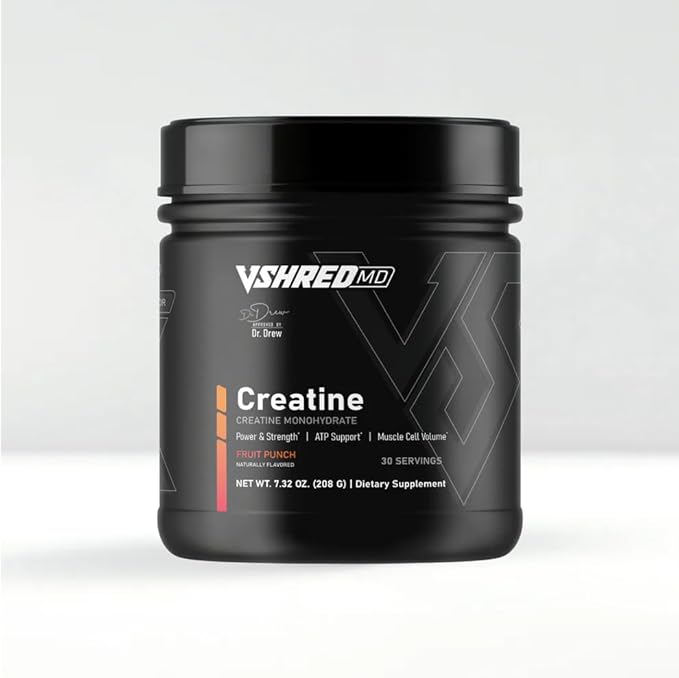 V Shred MD Creatine – Dr. Drew Approved Brain &amp Cellular Energy Support – Formulated with 5g Micronized Creatine Monohydrate – Promotes Cognitive Function Strength &amp Daily Vitality – Fruit Pu