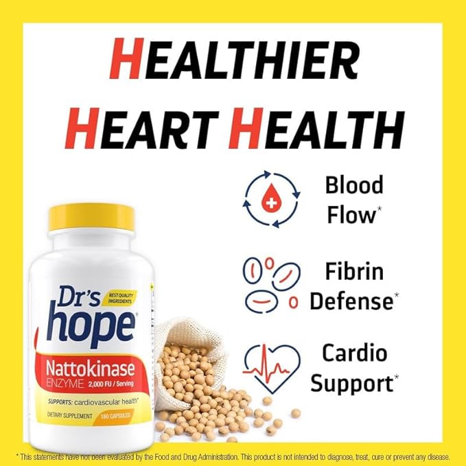 Nattokinase Supplement 2000 FU - Made in USA Backed by 30+ Years of Trust - Non-GMO cGMP Certified - 6 Month Supply