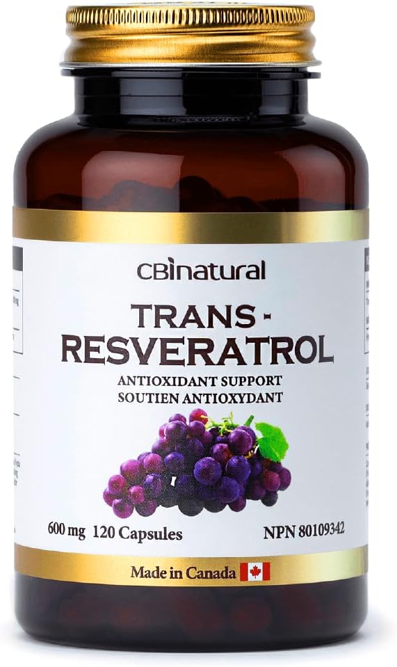 Trans-Resveratrol 600mg High Potency Antioxidant Supports Cellular Health &amp Healthy Aging 120 Vegan Capsules 4-Month Supply Non-GMO Gluten Free