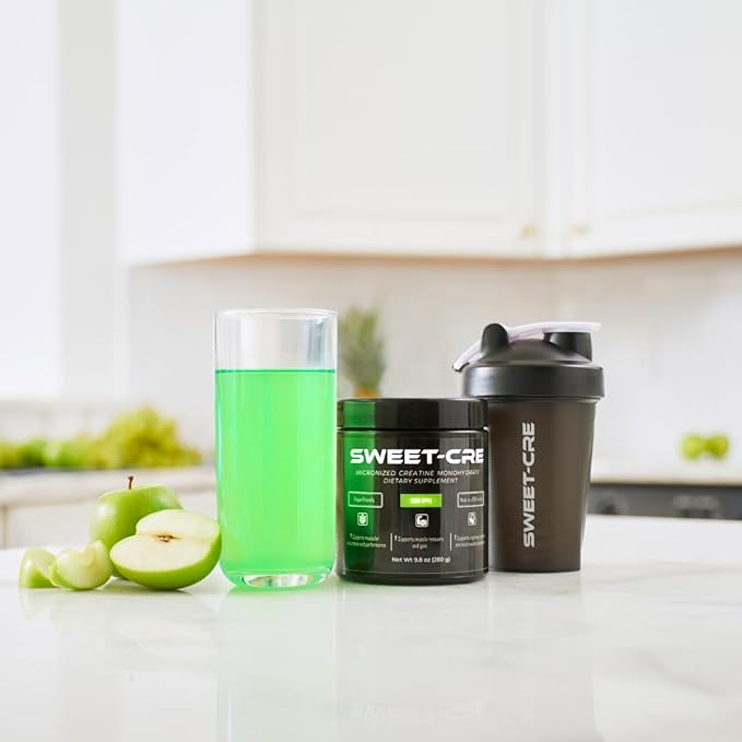 Creatine Monohydrate – 5g Creatine Monohydrate Powder – Advanced Creatine for Women and Men – Bulk Supplements Creatine – Delicious Fruit Punch Flavor – 10oz (40 Servings Sour Apple)