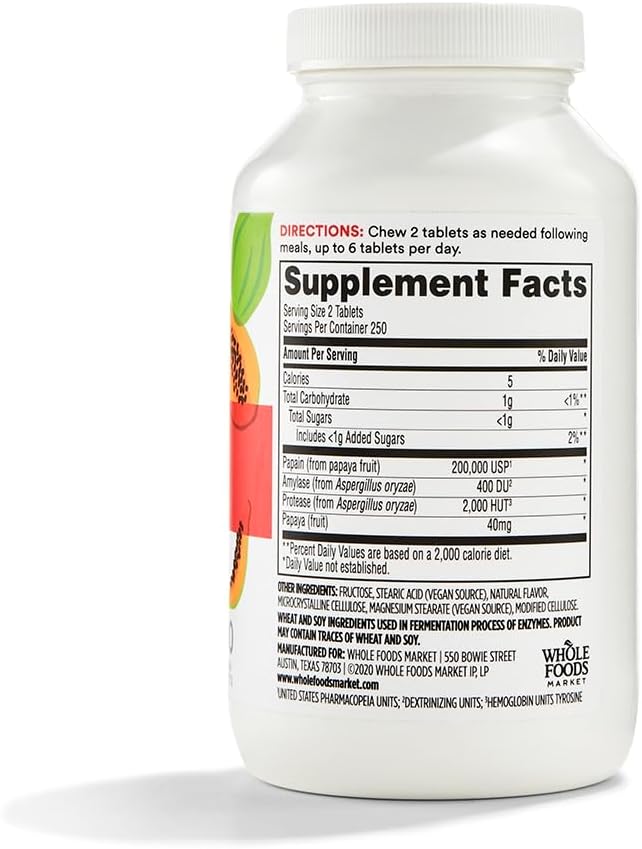 365 by Whole Foods Market Papaya Enzymes 500 Chews