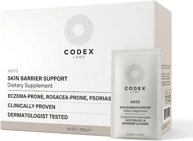 Codex Labs ANTÜ Skin Barrier Repair Supplement – Oral Sachets for Eczema Rosacea &amp Psoriasis – Clinically Proven Vegan Dermatologist-Tested – Strawberry Lemonade Flavor – 30-Day Supply