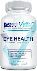 Research Verified Eye Health - Nourish and Protect Eyes and Vision Support Healthy Retina Improve Blood Supply to Eyes - Vitamins A B C and E - 180 Capsules - 3 Month Supply - Made in The USA