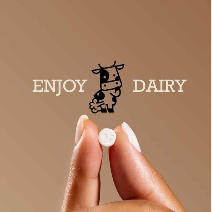 DairyPill Lactase Enzyme 18000 FCCs per Pill 30 Count Solution for Lactose Intolerance Portable Easy to Swallow Preservative and Gluten Free American Made Non GMO