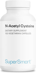 Supersmart - NAC N-Acetyl Cysteine 1800 mg Per Day - Amino Acids - Antioxiddants &amp Anti Aging Supplement - Glutathione Precursor | Non-GMO &amp Gluten Free - 100 Vegetarian Capsules