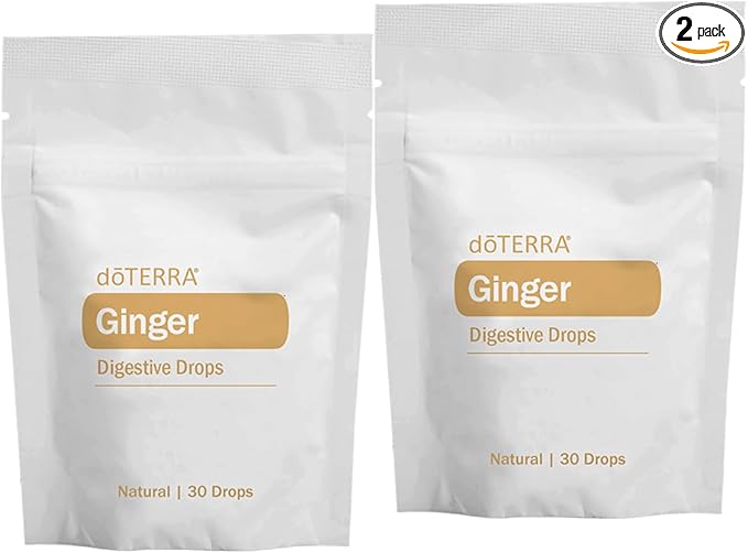 doTERRA Ginger Throat Digestive Drops 30 Count Bag (2 Pack)