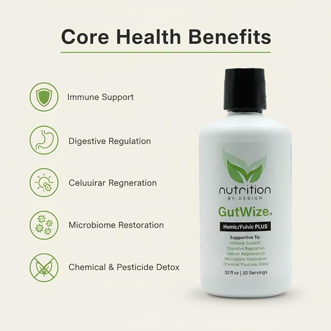 GutWize Total Health Bundle – 3 Bottles 100% Postbiotic + 3 Bottles Humic/Fulvic Blend – Gut &amp Digestive Support Microbiome Balance Natural Wellness Supplement Pack
