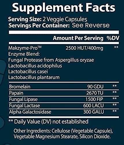 Digestion Aid - 350 Count Blend of Digestive Enzymes and Key Probiotic Strains in a Clear Square Grip Jar
