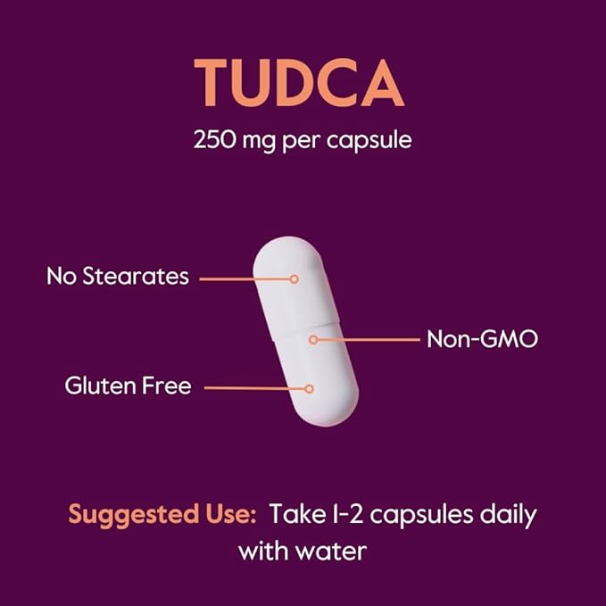 BESTVITE TUDCA 250mg (60 Capsules) (Tauroursodeoxycholic Acid) - No Stearates - Gluten Free - Non GMO