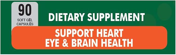 H4U Maximum Care Omega-3 from Fish Oil Dietary Supplement Softgels for Eye Brain Bone &amp Heart Health (90 Count)