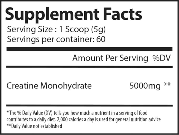 Alpha Supps - Alpha Creatine Monohydrate Powder Supports Muscle Growth | Micronized | Unflavored | 300 Grams - 60 Servings