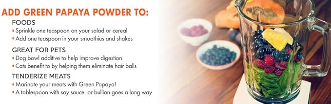 Royal Tropics Green Papaya Powder. Enzymes for Digestive Support.