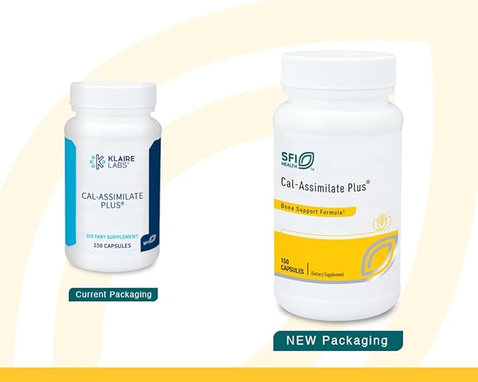 Klaire Labs SFI Health Cal-Assimilate Plus - Triple Calcium Bone Support Complex with Vitamin D3 Key Minerals &amp Chondroitin Sulfate Hypoallergenic &amp BSE-Free (150 Capsules)