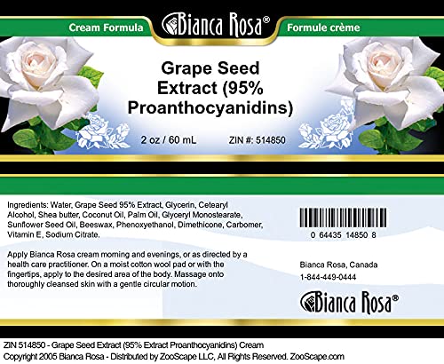 Bianca Rosa Grape Seed Extract (95% Proanthocyanidins) Cream (2 oz ZIN: 514850) - 2 Pack