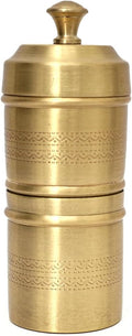 NATRIEL Traditional Brass Filter Coffee Maker Brass South Indian Drip Sytle Decoction Liquid Maker Coffee Filter Vessel Utensil Kumbakonam Degree Coffee Filter For Home (Option-02)