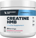 Transparent Labs Creatine HMB - Creatine Monohydrate Powder with HMB for Muscle Growth Increased Strength Enhanced Energy Output and Improved Athletic Performance - 30 Servings Strawberry Lemonade