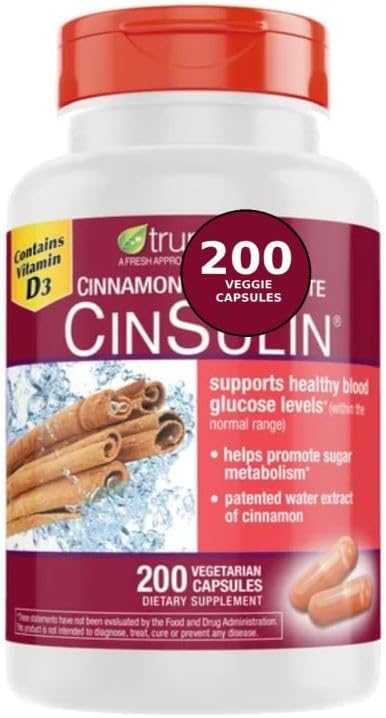 Advanced Strength Cinssulin Cinnamon Chromium Picolinate Vitamin D3 Cinnamon 500 Mg Chromium Picolinate 400 Mcg Vitamin D3 500 Iu 200 Capsules + Exclusive Vitamin Guide ADV Home