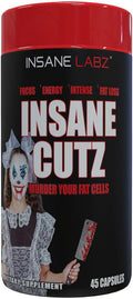 Insane Labz Insane Cutz Intense Fat Burner for Men and Women Thermogenic Weight Loss Supplement with Dandelion Root Extract Fueled by AMPiberry Appetite Suppressant - 45 Daily Srvgs (45 Capsules)