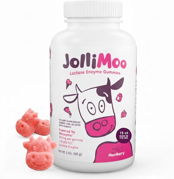 Lactase Enzyme Gummies 9000+ FCC 15 Count – Digestive Enzyme Supplement for Dairy Foods Chewable Lactase Support Vegan Kosher Made in USA | Moozyme™