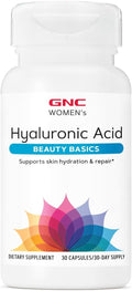 GNC Women's Hyaluronic Acid Skin Hydrating Daily Supplement Supports Moistureand Joint Health 30 Capsules