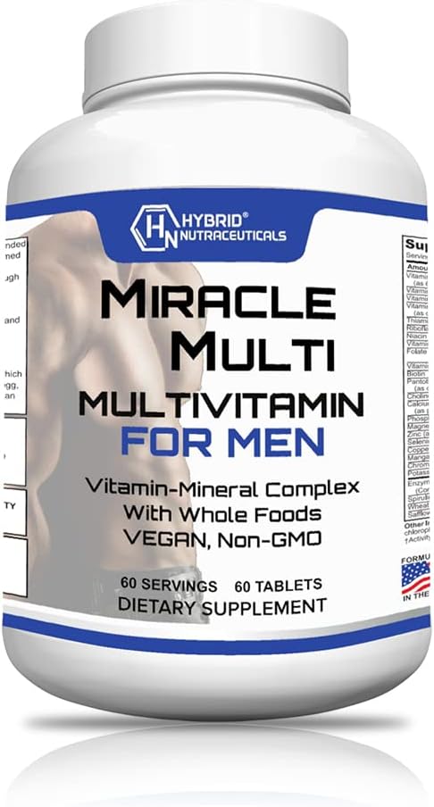 Performance Blend Best Multivitamin for Men Vitamin and Mineral Supplement with Probiotics Superfood Enzyme Blend for Optimized Heart Prostate Stamina Energy Non-GMO 60 Day Supply