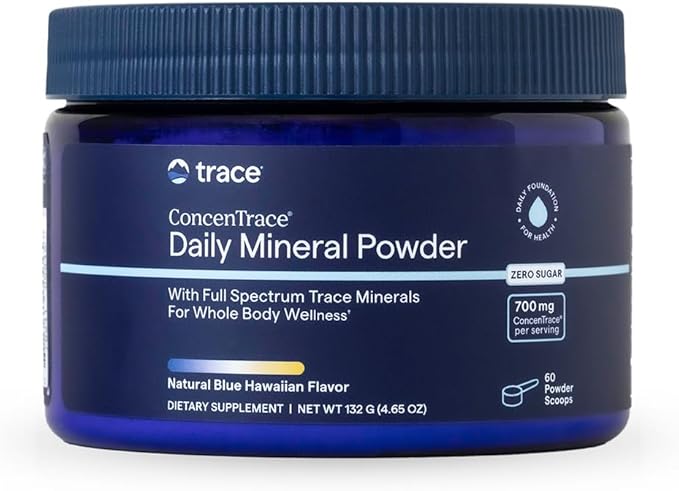 Trace Minerals ConcenTrace Daily Mineral Powder - Supports Energy Digestion Bone Health - 70+ Multiminerals Supplement with Ionic Magnesium Chloride &amp Potassium Sugar-Free (60 Servings)