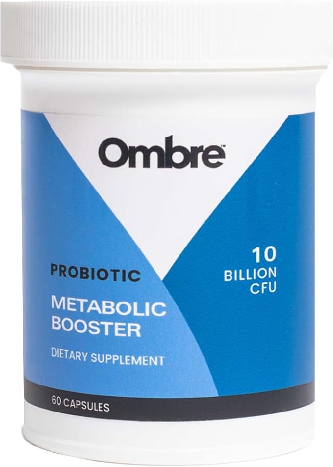 Ombre Metabolic Booster Probiotic - Supports Metabolism Healthy Weight Management &amp Digestion - Energy &amp Gut Health Supplement for Women and Men - 10 Billion CFU Prebiotic Fiber Vegan 30 S