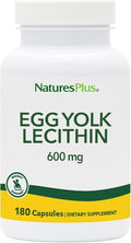 NaturesPlus Egg Yolk Lecithin - 600 mg 180 Capsules - Soy Free Gluten Free - 90 Servings