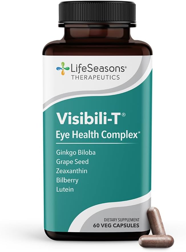 Visibili-T - Vitamin Supplement for Eye Health &amp Vision Support - Carrot Root Chromium Bilberry Ginkgo Biloba Grape Seed Extract Lycopene Vitamin A Lutein &amp Zeaxanthin - 60 Capsules
