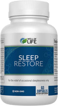 Well of Life Sleep Restore Supplement with Melatonin &amp Magnesium – Tranquil Sleep Support with L-Theanine GABA 5-HTP | Supports Relaxation &amp Calm Night Routine | 60 Vegan Capsules