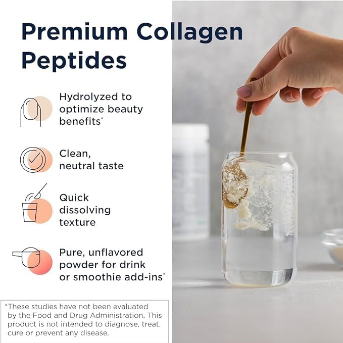 Designs for Health Whole Beauty Collagen - Collagen Peptides Silica &amp Biotin Powder to Support Hair Skin and Nails - Support Hair Strength &amp Fullness (30 Servings)