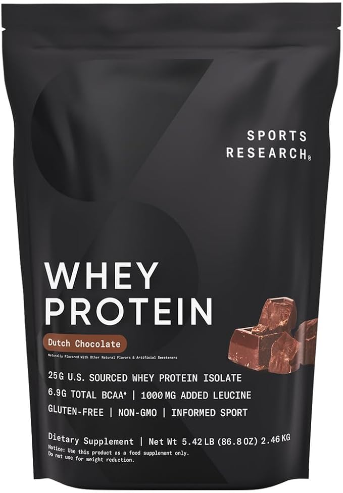Sports Research Exercise Performance &amp Recovery Pack - Creatine Monohydrate (1.1lb) Whey Protein Dutch Chocolate (5lb) and Original Workout Enhancer Roll-On Gel Stick (6.4oz)