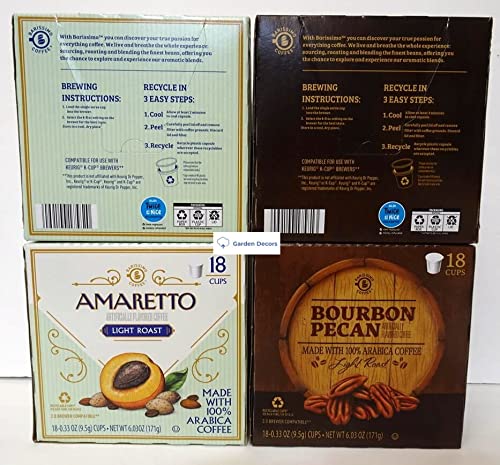 Barissimo Coffee Light Roast Amaretto and Bourbon Pecan 6.03oz 171g (Two Boxes)