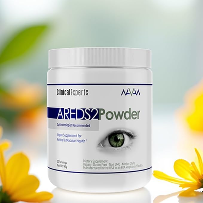 Navan AREDS 2 Powder - for Those Who Can't Consume Tablets or Softgels - Eye Vitamins &amp Minerals Antioxidant Supplement by Clinical Experts - Lutein Zeaxanthin &amp Zinc - Kosher Style 30 Servi