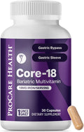 ProCare Health Bariatric Multivitamin with Iron 18mg (30 Easy to Swallow Capsules) - Post Op Bariatric Vitamins for Gastric Bypass Pills - Must Haves for Sleeve Patients (1 Month Supply)