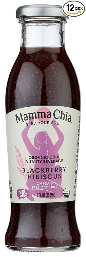 Mamma Chia Organic Blackberry Hibiscus Vitality Beverage 10 Ounce -- 12 per case.