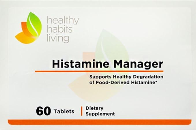 Histamine Manager – New and Improved Formula 20000 HDU of Diamine Oxidase DAO per tablet – Digestive Enzyme to Help Block and Manage Food-Derived Histamine Intolerance – 60 Tablets (1 Box)