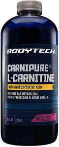 BodyTech L-Carnitine 1100mg - Supports Fat Metabolism Energy Production &amp Muscle Recovery - Raspberry (16 fl oz)