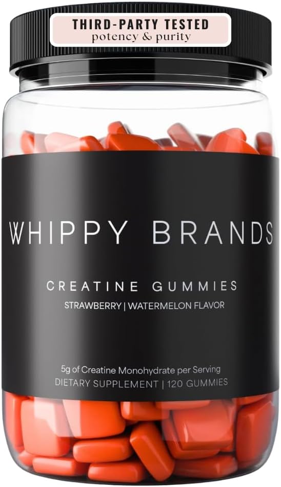 Creatine Gummies | 5g Creatine Monohydrate per Serving | Muscle Strength &amp Recovery | Chewable Creatine Supplement | 30 Servings (Strawberry Watermelon)