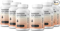 Pure Hyaluronic Acid Supplement 250mg with Vitamin C 50mg 120 Vegan Capsules - Skin Hydration for Natural Glow Hair Nails Bone &amp Joint Health Formula