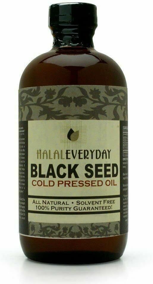 BLACK SEED OIL - 16 oz glass bottle. 100% Pure &amp Cold-pressed. Unfiltered Undiluted Raw. NON-GMO &amp Vegan Nigella Sativa (Black Cumin). Hexane &amp preservatives free. Dark &amp potent