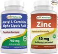 Best Naturals Acetyl L-Carnitine and Alpha Lipoic Acid 750 mg &amp Zinc Gluconate 50mg
