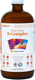 LIQUIDHEALTH 32 Oz Vitamin B Complex Liquid Multivitamin for Women &amp Men Super B Complex Mega B Vitamins Energy Supplement with B1 B2 B3 B5 B6 Methyl B12 Liquid Folate &amp Biotin - Made